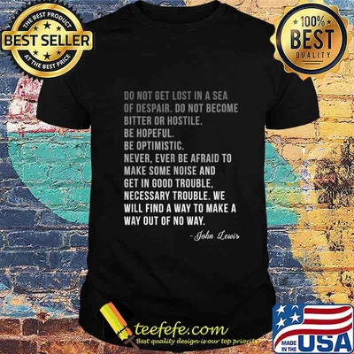 Congressman Lewis Civil Rights Hero Ombre Color Quote T-Shirt
