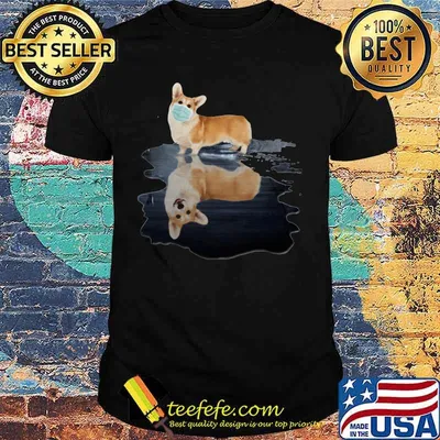 Corgi dog mask water reflection shirt