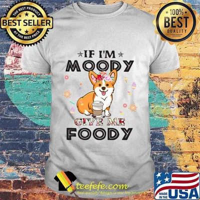Corgi If I'm moody give me foody shirt