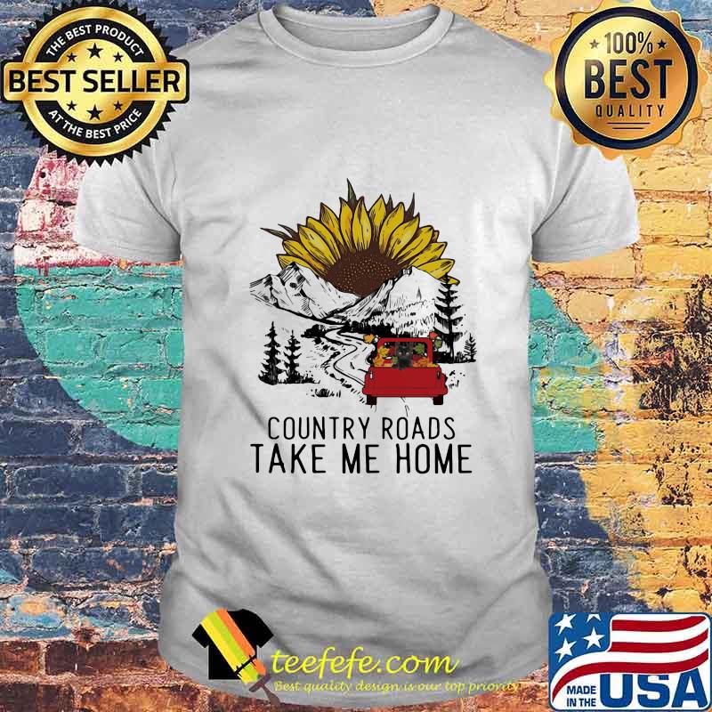 COUNTRY ROADS TAKE ME HOME CAT TRUCK SUNFLOWER SHIRT