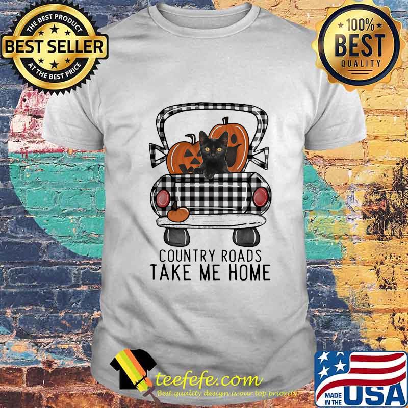 COUNTRY ROADS TAKE ME HOME PUMPKIN CAT HALLOWEEN SHIRT