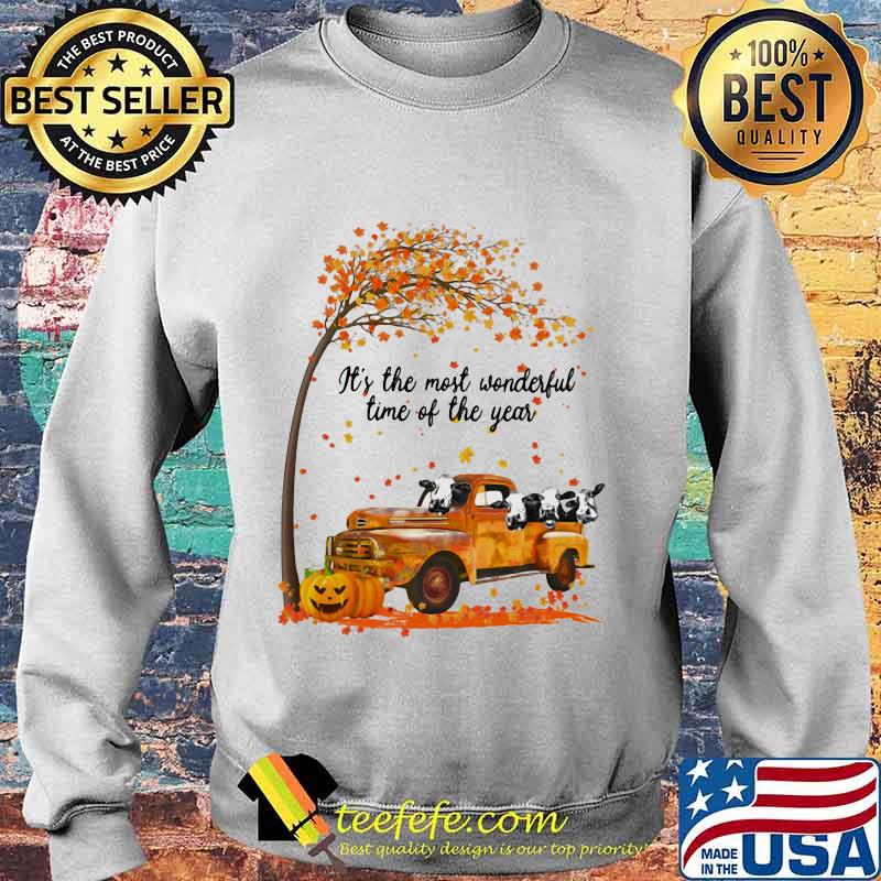 Cows riding car it's the most wonderfal time of the year leaves tree pumpkins s Sweater Cows riding car it's the most wonderfal time of the year leaves tree pumpkins s Sweater