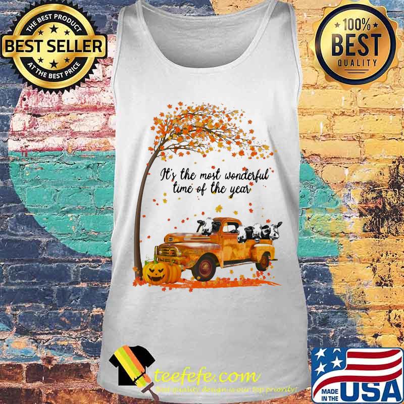 Cows riding car it's the most wonderfal time of the year leaves tree pumpkins s Tank top Cows riding car it's the most wonderfal time of the year leaves tree pumpkins s Tank top