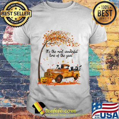Cows riding car it's the most wonderfal time of the year leaves tree pumpkins shirt