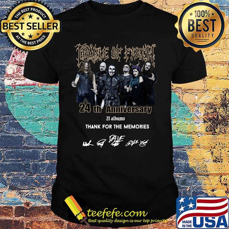 Cradle of filth 24th anniversary 21 albums thank you for the memories signatures shirt