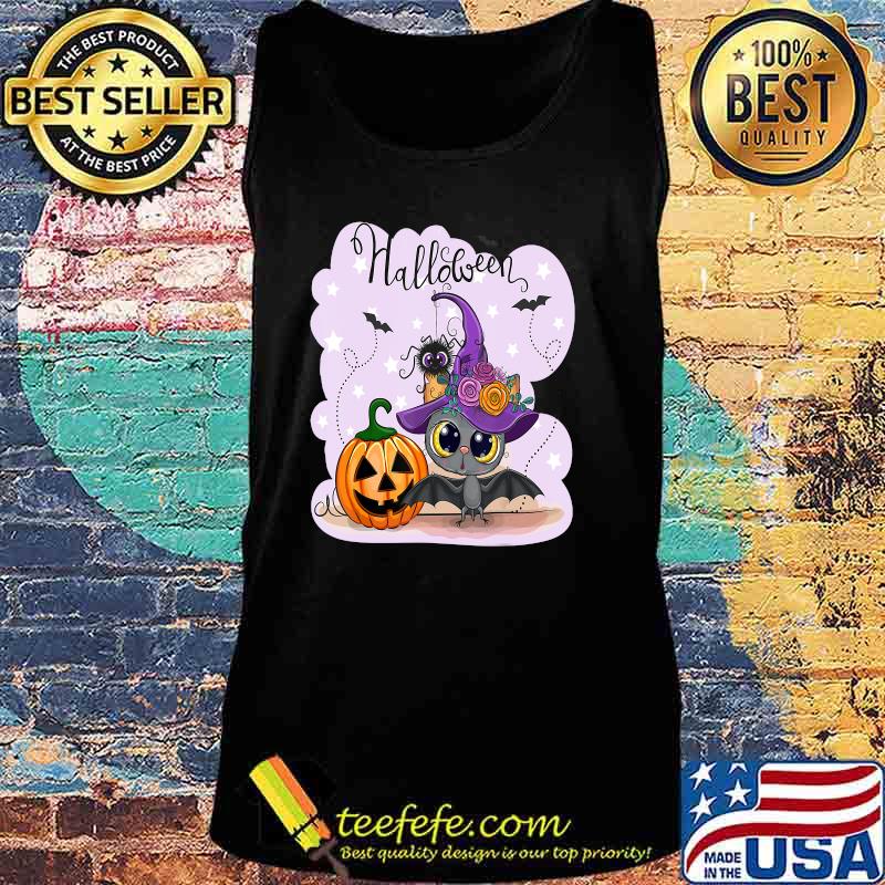 Cute Halloween with a Pumpkin and a Bat T-Shirt Tank top Cute Halloween with a Pumpkin and a Bat T-Shirt Tank top