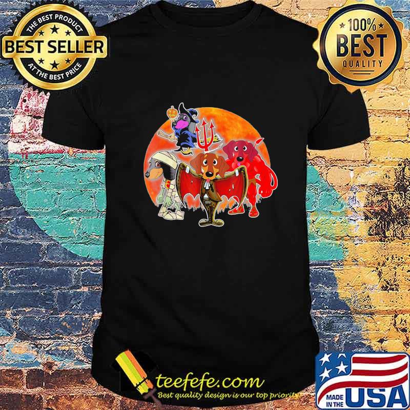 Dachshund Dog Witch Demon Mummy Halloween Horror Costume Shirt