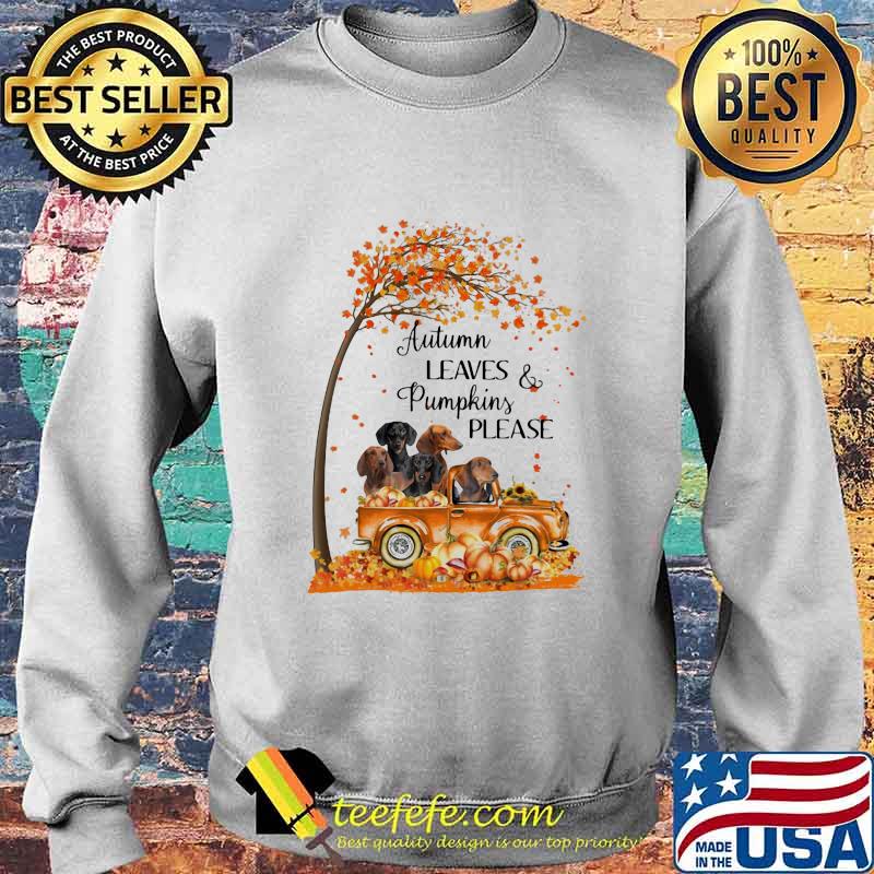Dachshunds autumn leaves and pumpkins please happy fall s Sweater Dachshunds autumn leaves and pumpkins please happy fall s Sweater