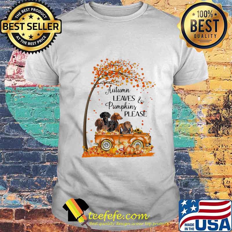 Dachshunds autumn leaves and pumpkins please happy fall shirt Dachshunds autumn leaves and pumpkins please happy fall shirt