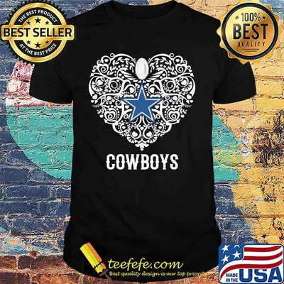 Dallas cowboys football logo heart shirt