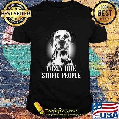 Dalmatian i only bite stupid people shirt