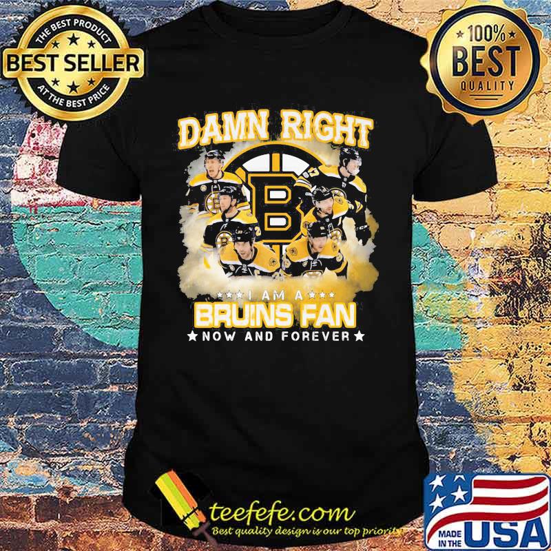 Damn right i am a boston bruins fan now and forever stars shirt