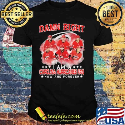 Damn right i am a carolina hurricanes fan now and forever stars shirt