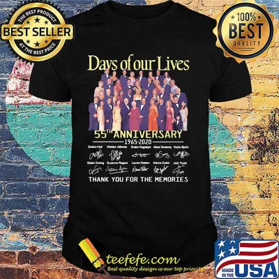 Days of our lives 55th anniversary 1965 2020 thank you for the memories signatures shirt