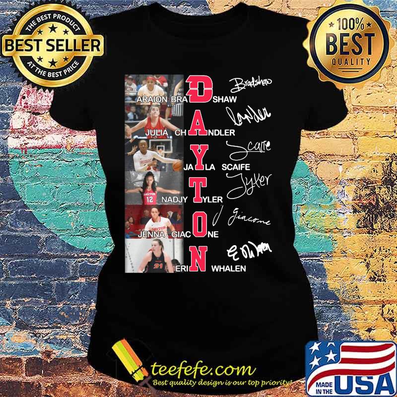 Dayton flyers women's basketball players signatures s Ladies tee Dayton flyers women's basketball players signatures s Ladies tee