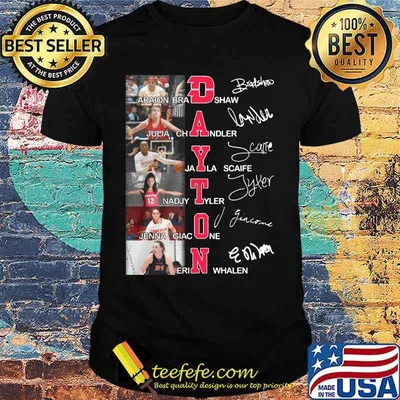 Dayton flyers women's basketball players signatures shirt