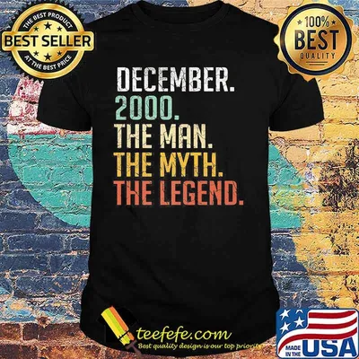 December 2000 The Man The Myth The Legend 20th Birthday 20 Years Old Shirt