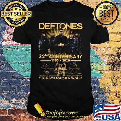 Deftones 32nd anniversary 1988 2020 thank you for the memories signatures shirt
