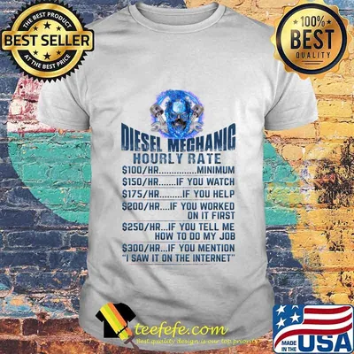 DIESEL MECHANIC HOURLY RATE SKULL SHIRT