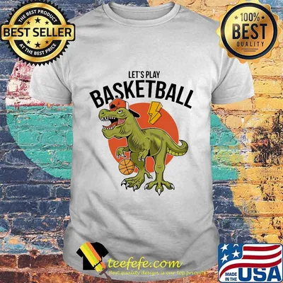 Dinosaur let's play basketball sunset shirt