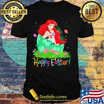 Disney ariel princess happy easter flower shirt