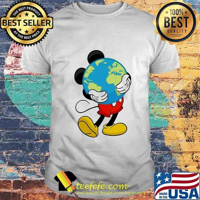 Disney mickey mouse hug earth shirt