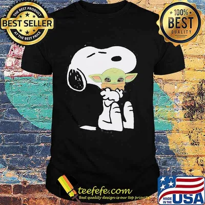 Disney snoopy hug baby yoda shirt
