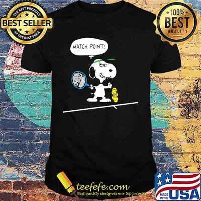 Disney snoopy playing badminton match point shirt