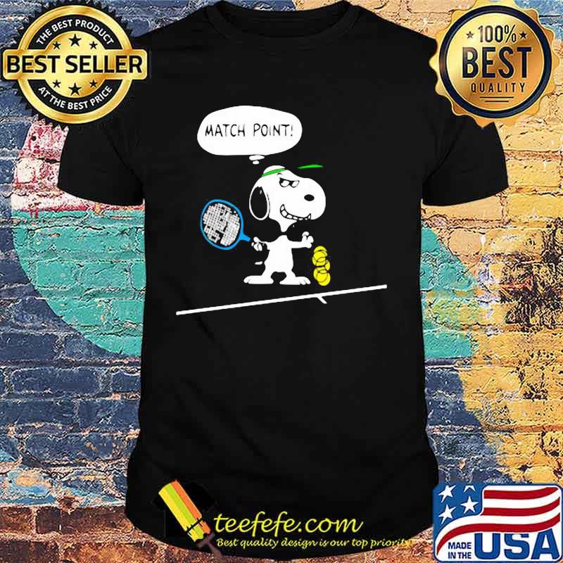 Disney snoopy playing badminton match point shirt