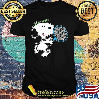 Disney snoopy playing badminton shirt