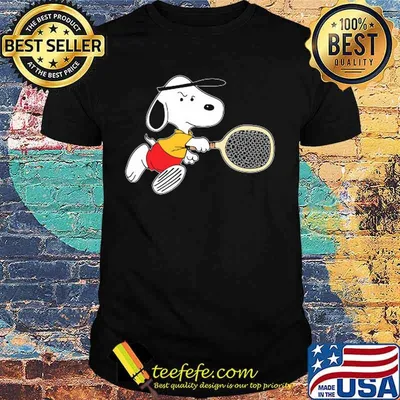 Disney snoopy playing badminton shirt