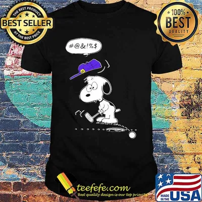 Disney snoopy playing golf shirt