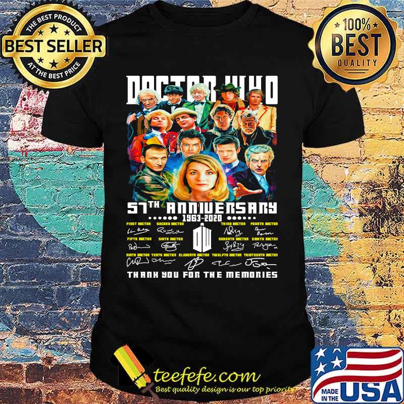 Doctor 57th anniversary 1963 2020 thank you for the memories signatures shirt