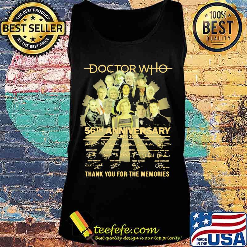 Doctor who 56th anniversary 1963 2020 thank you for the memories signatures s Tank top Doctor who 56th anniversary 1963 2020 thank you for the memories signatures s Tank top