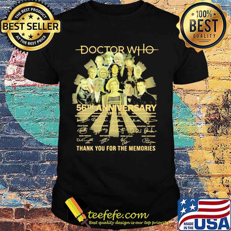 Doctor who 56th anniversary 1963 2020 thank you for the memories signatures shirt Doctor who 56th anniversary 1963 2020 thank you for the memories signatures shirt