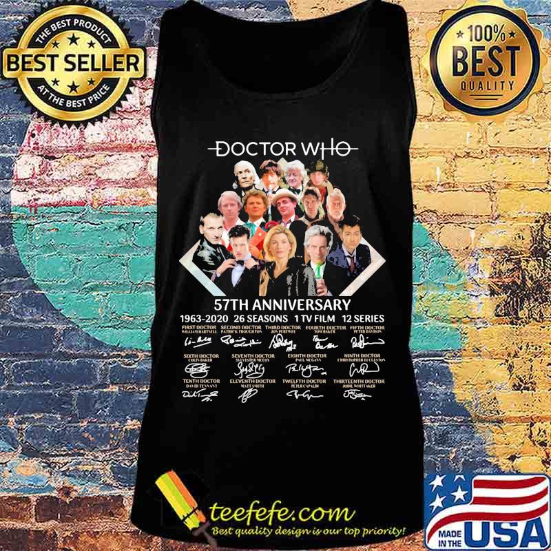 Doctor who 57th anniversary 1963 2020 26 seasons 1 tv film 12 series signatures s Tank top Doctor who 57th anniversary 1963 2020 26 seasons 1 tv film 12 series signatures s Tank top