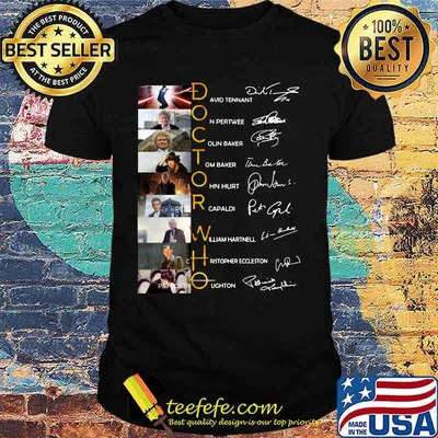 Doctor who characters signatures shirt