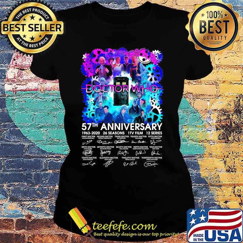 Doctor who movie 57th anniversary 1963 2020 26 seasons 1 tv film 12 series signatures s Ladies tee Doctor who movie 57th anniversary 1963 2020 26 seasons 1 tv film 12 series signatures s Ladies tee
