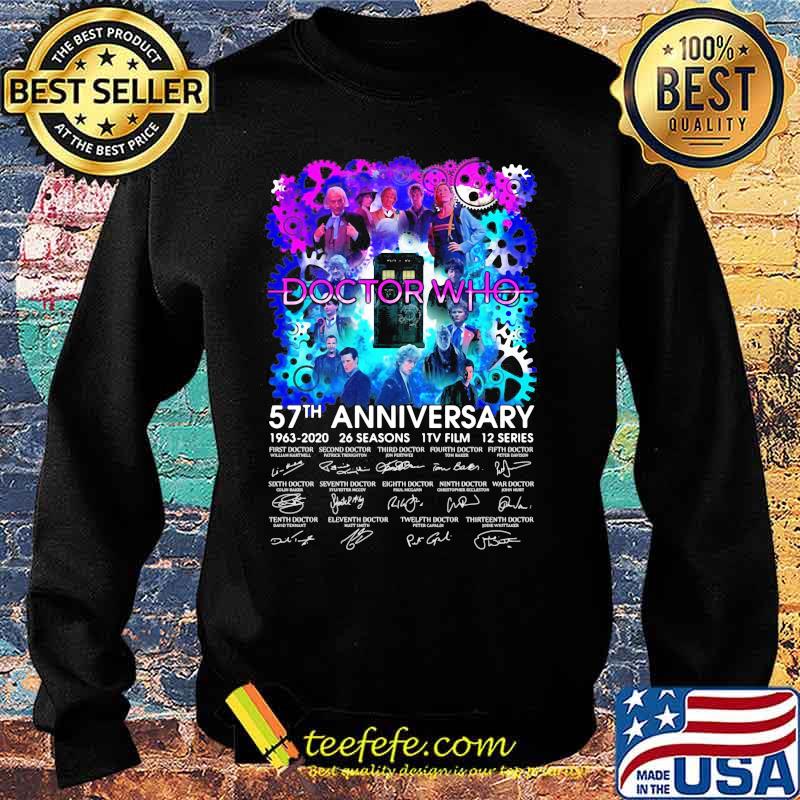 Doctor who movie 57th anniversary 1963 2020 26 seasons 1 tv film 12 series signatures s Sweater Doctor who movie 57th anniversary 1963 2020 26 seasons 1 tv film 12 series signatures s Sweater