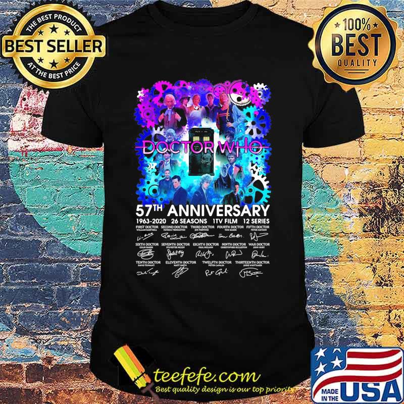 Doctor who movie 57th anniversary 1963 2020 26 seasons 1 tv film 12 series signatures shirt