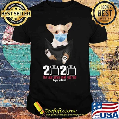 Dog wear mask 2020 the year when shit got real quarantined shirt