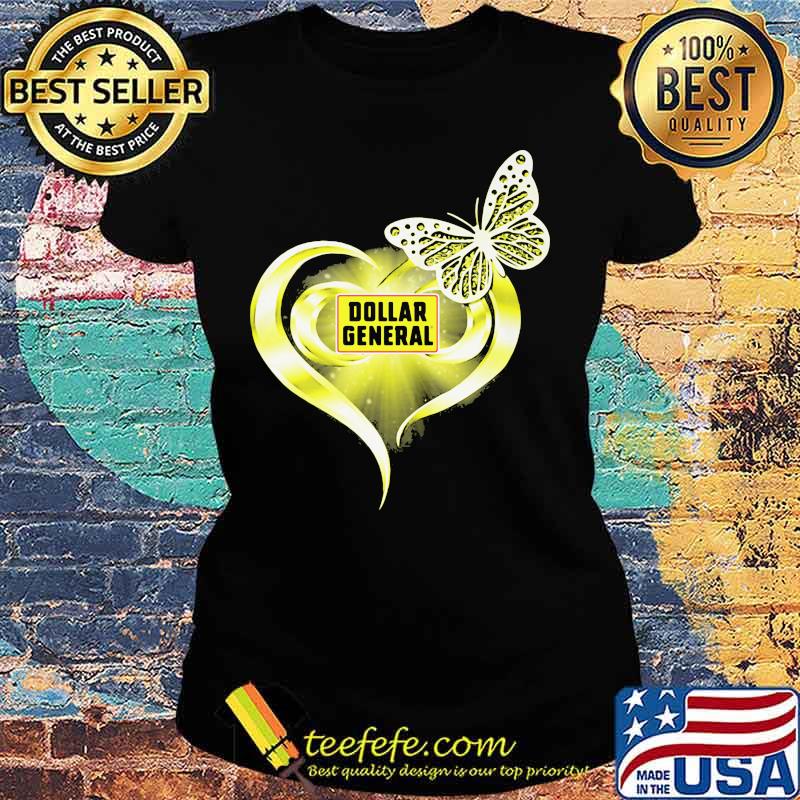 Dollar general heart butterfly s Ladies tee Dollar general heart butterfly s Ladies tee