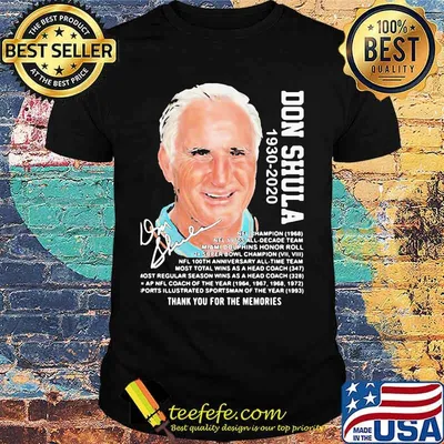 Don shula 1930 2020 thank you for the memories signature shirt