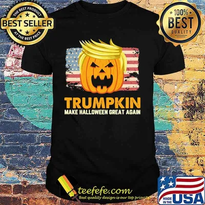 Donald trump pumpkin trumpkin make halloween great again american flag independence day shirt