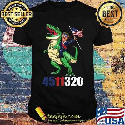 Donald trump riding dinosaur american flag 4511320 shirt
