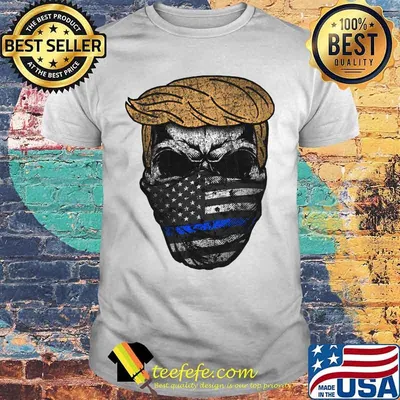 Donald trump skull mask back the blue american flag independence day shirt