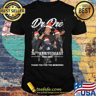 Dr dre 36th anniversary 1984 2020 thank you for the memories signature christmas shirt