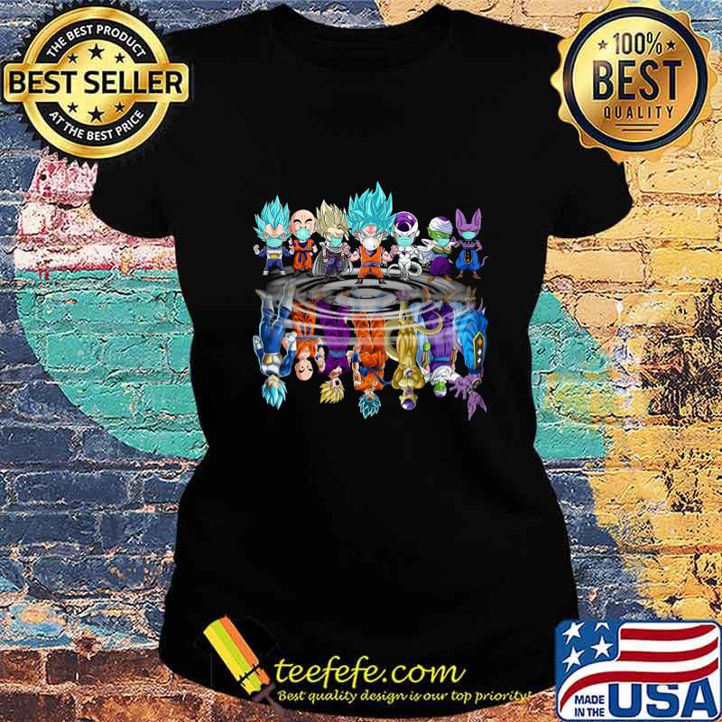 Dragon ball 7 characters mask chibi water reflection s Ladies tee Dragon ball 7 characters mask chibi water reflection s Ladies tee