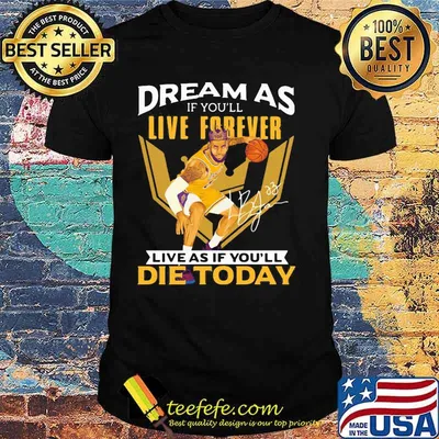 Dream as if you'll live forever live as if you'll die today signature shirt