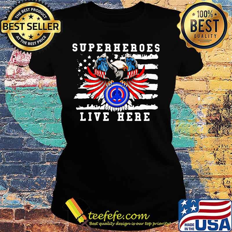 Eagle hippie superhero live here american flag s Ladies tee Eagle hippie superhero live here american flag s Ladies tee